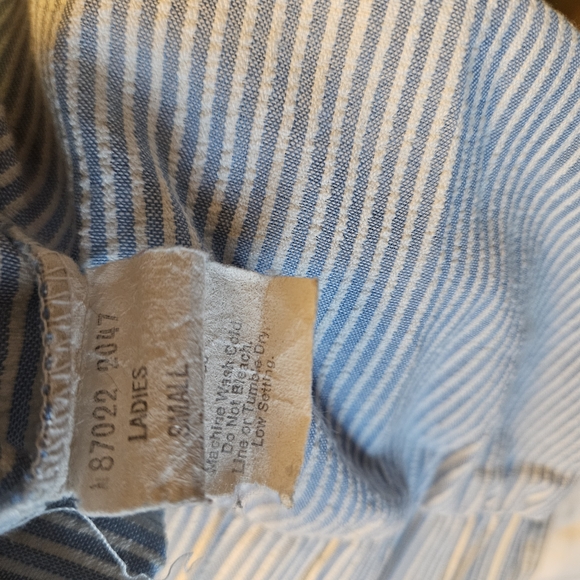 Pierre Cardin Blue Striped Blouse - Picture 3 of 3